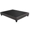 Contemporary 14 in. Platform Mattress Foundation, Queen Size Upholstered Bed Frame Base, Dark Gray