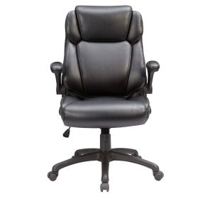 Modern Adjustable Office Chair, Leather Upholstered Swivel Chair for Office Room, Gray