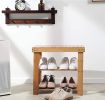 Bosonshop 2-Tier Bamboo Shoe Bench Rack Shoe Storage 19" x 11" x 17.5" (L x W x H)