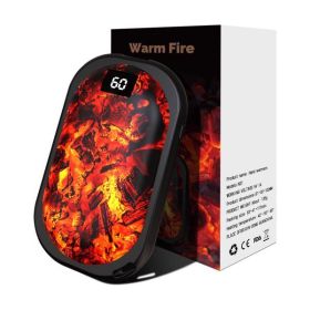 Rechargeable Hand Warmer 5000mAh with Charcoal Pattern,Portable Electric Hand Heater ,USB Battery Operated Handwarmer for Camping,Hiking,Hunting,Golf,