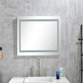 LED Bathroom Mirror with Lights, 40√ó24 Inch Smart Vanity Mirrors,Lighted Wall Mounted Anti-Fog Dimmable Mirror,Adjustable White/Warm/Natural Lights(H