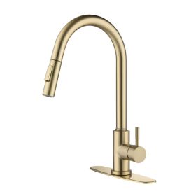 Touch Kitchen Faucet with Pull Down Sprayer-Brushed Gold