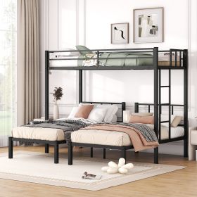 Twin over Twin & Twin Bunk Beds for 3, Twin XL over Twin & Twin Bunk Bed Metal Triple Bunk Bed