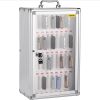 VEVOR 36 Slots Cell Phone Cabinet Silver Aluminum Alloy Pocket Chart Storage Locker Box w/Portable Handle, Key Lock & Handwritten Tags, Wall Mounted f