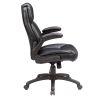 Modern Adjustable Office Chair, Leather Upholstered Swivel Chair for Office Room, Gray