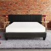 Contemporary 14 in. Platform Mattress Foundation, Queen Size Upholstered Bed Frame Base, Dark Gray