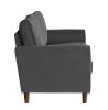 Gray Velvet Upholstery 1pc Comfort Loveseat Plush Seatbacks Tufted Detail Solid Wood Frame Modern Living Room Furniture