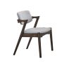 Mid-Century Modern Dining Chairs 2pcs Set Solid wood Fabric Upholstered Cushion Chair Walnut Rubberwood Unique Design