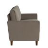 Brown Velvet Upholstery 1pc Comfort Loveseat Plush Seatbacks Tufted Detail Solid Wood Frame Modern Living Room Furniture