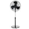 18" Fan Head, 48" Tall, 3-Speed Oscillating Pedestal Fan with Tilt Adjustable Fan Head, Black, New