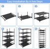 Shoe Rack 10 Tiers Narrow Shoe Organizer, Tall Shoe Rack for Entryway, Sturdy Metal Shoe Shelf for 20-25 Pairs Black