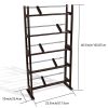 Media Storage Rack with Sliding Dividers in Espresso Brown