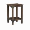 END TABLE "Versatile Walnut End Table - Modern Industrial Nightstand, Living Room Accent Side Table with Sturdy Metal Frame"