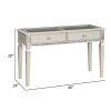 Sofa Table Silver Glam Storage Drawers Table 5mm Tempered Glass Top w/ Diamond Pattern Living Room 1pc Side Table.