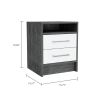 Philadelphia Nightstand, Two Drawers, Concealed Shelf