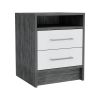 Philadelphia Nightstand, Two Drawers, Concealed Shelf