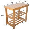 Bosonshop 2-Tier Bamboo Shoe Bench Rack Shoe Storage 19" x 11" x 17.5" (L x W x H)