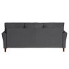 Gray Velvet Upholstery 1pc Comfort Sofa Plush Seatbacks Tufted Detail Solid Wood Frame Modern Living Room Furniture