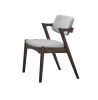 Mid-Century Modern Dining Chairs 2pcs Set Solid wood Fabric Upholstered Cushion Chair Walnut Rubberwood Unique Design