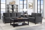 Gray Velvet Upholstery 1pc Comfort Sofa Plush Seatbacks Tufted Detail Solid Wood Frame Modern Living Room Furniture