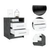 Philadelphia Nightstand, Two Drawers, Concealed Shelf