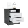 Philadelphia Nightstand, Two Drawers, Concealed Shelf