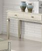 Sofa Table Silver Glam Storage Drawers Table 5mm Tempered Glass Top w/ Diamond Pattern Living Room 1pc Side Table.