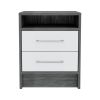 Philadelphia Nightstand, Two Drawers, Concealed Shelf