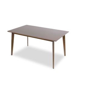 Carlos Solid Wood Dining Table (Color: as Pic)