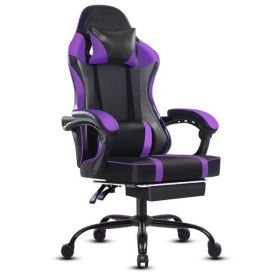 Gaming Chair, Computer Chair with Wheels, Adjustable Height Pu Leather Gamer Chair Office Desk Chair, Ergonomic Video Game Chair for Adults (Color: as picture)