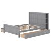 Full Size Platform Bed with Drawers and Storage Shelves