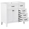 36' Bathroom Vanity with Sink Combo;  White Bathroom Cabinet with Drawers;  Solid Frame and MDF Board