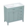 36' Bathroom Vanity with Sink Combo;  White Bathroom Cabinet with Drawers;  Solid Frame and MDF Board