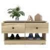 Tulip Storage Bench, Two Drawers, Two Shelves