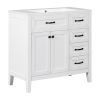 36' Bathroom Vanity with Sink Combo;  White Bathroom Cabinet with Drawers;  Solid Frame and MDF Board